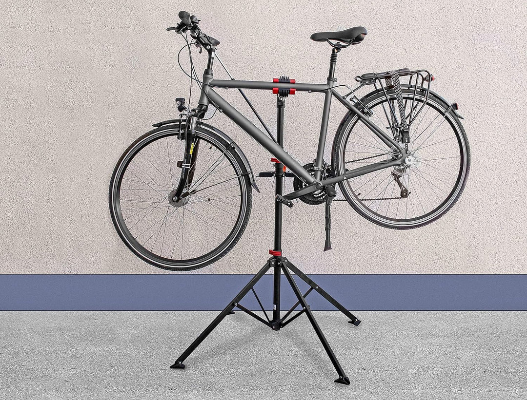 EUFAB 16414 Fahrradständer Profi, mit Stativ, 1,56 Zoll, 151-190 cm, Schwarz Fahrrad-Montageständer