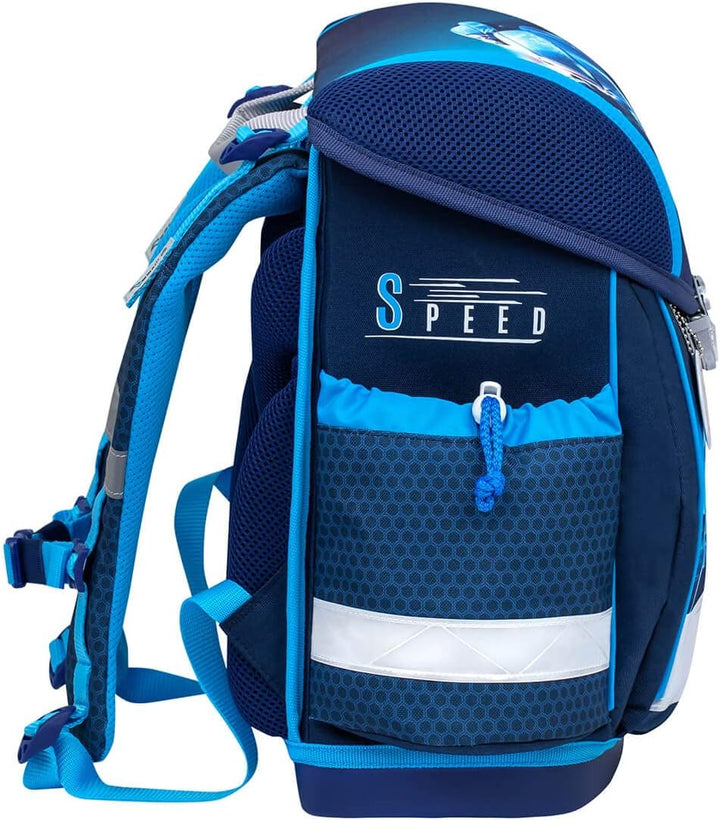 Belmil Classy Schulranzen Set 4 - teilig (403-13/AG/S) M Racing Blue Neon, M Racing Blue Neon
