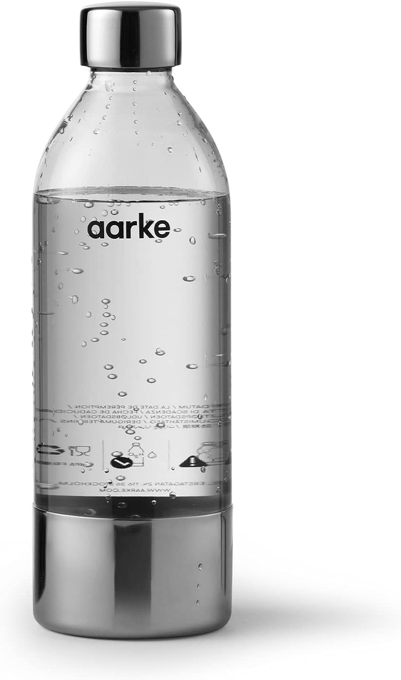 aarke PET-Flasche für Wassersprudler Carbonator 3, BPA-frei mit Details in Edelstahl, 800ml 800 ml 8