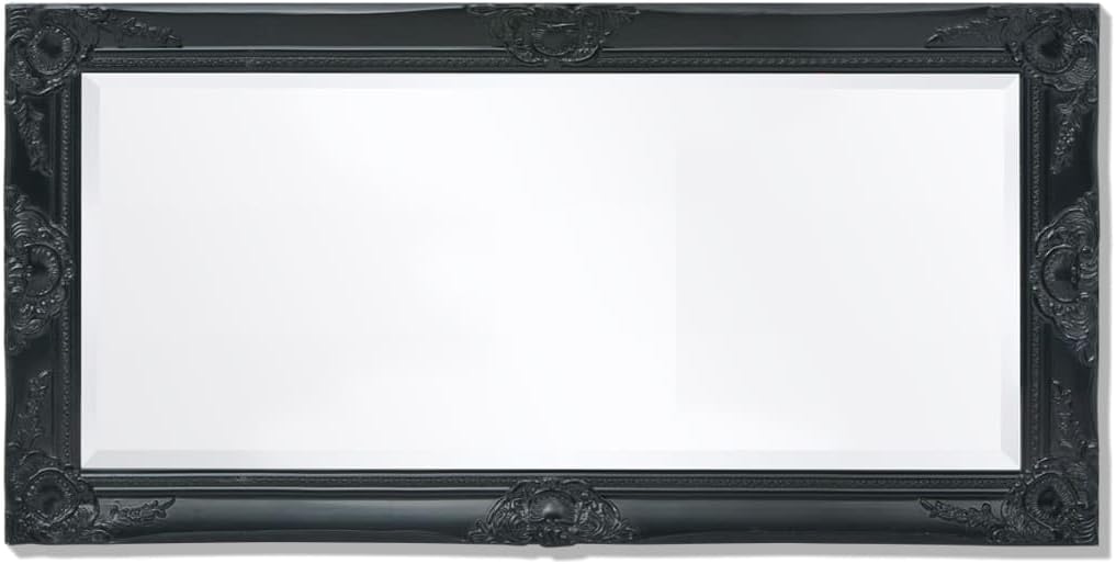 vidaXL Wandspiegel Garderobe Spiegel Badspiegel Antik Barock 100x50 cm Schwarz, Schwarz