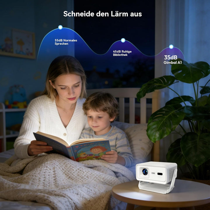 Xgody A1 Smart Beamer Heimkino Projector, Unterstützt 4K 1080P Projektor mit WiFi 6 und Bluetooth 5.