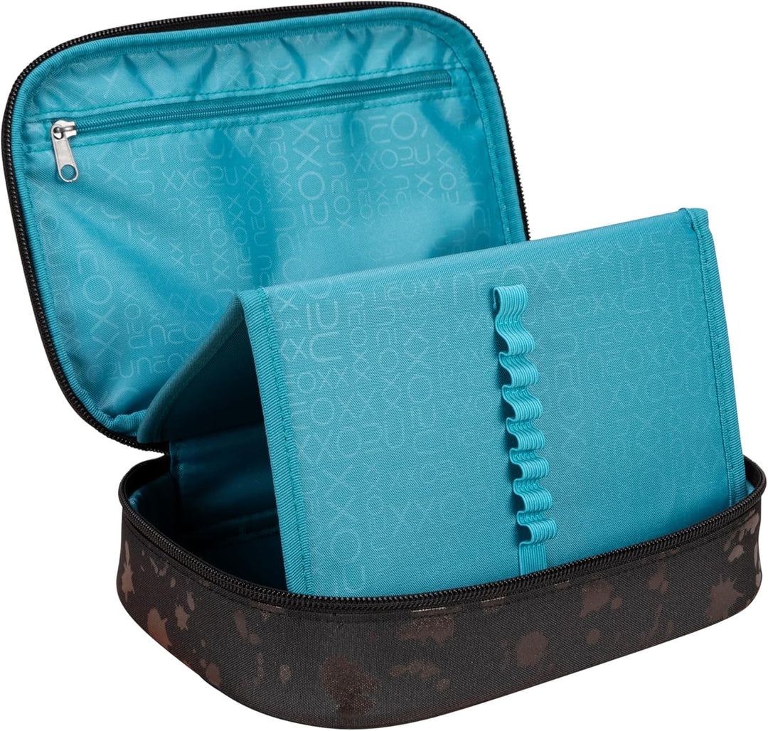 neoxx - Schlamperbox Dunk Splash in Black – Platz für EIN Geodreieck – Stifte Flap mit 26 Stifteschl