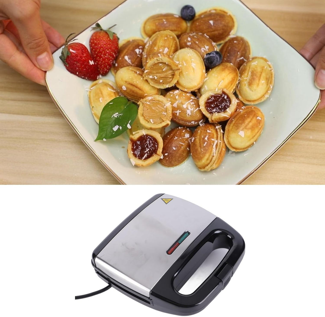 TOPINCN Elektrischer Nutty Cookie Maker, 750 W Walnuss-Kuchen-Maker, 12-Loch-Haselnuss-Kuchen-Brot-B