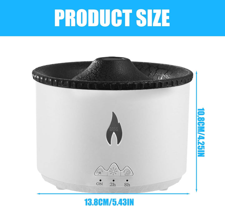 Vulkan-Luftbefeuchter Flammen Aroma Diffusor, 360ML Volcano-Diffuser Luftbefeuchter Schlafzimmer,Gro