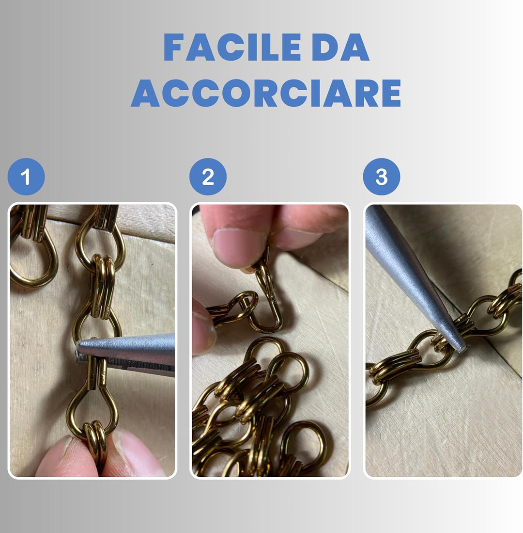 TENDAGGIMANIA - FLIEGENVORHANG für Türen und Fenster, Modell: Kette aus Aluminium - Farbe: Gold - Ma