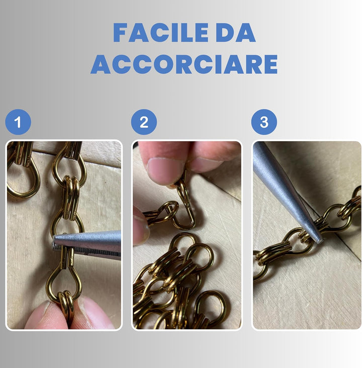 TENDAGGIMANIA - FLIEGENVORHANG für Türen und Fenster, Modell: Kette aus Aluminium - Farbe: Gold - Ma