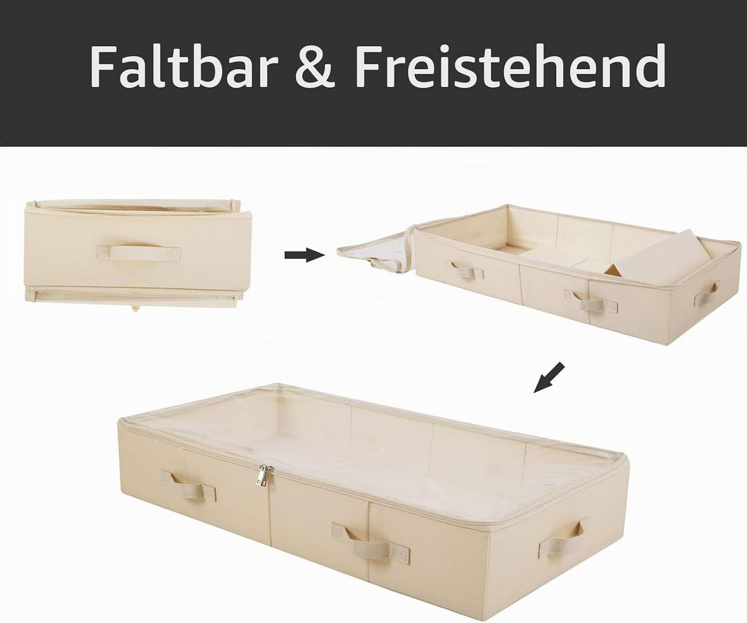 2er-Pack, geräumige, sichtbare PVC-Aufbewahrungsbehälter mit Deckel unter dem Bett für Schuhe, Decke