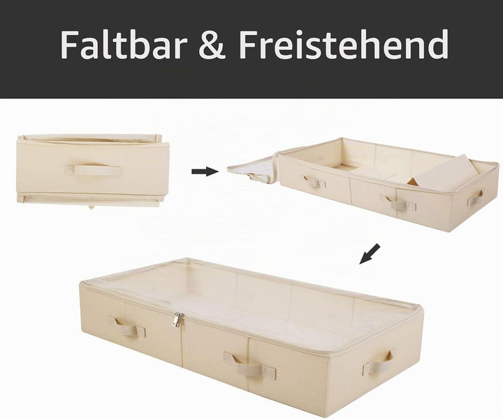 2er-Pack, geräumige, sichtbare PVC-Aufbewahrungsbehälter mit Deckel unter dem Bett für Schuhe, Decke