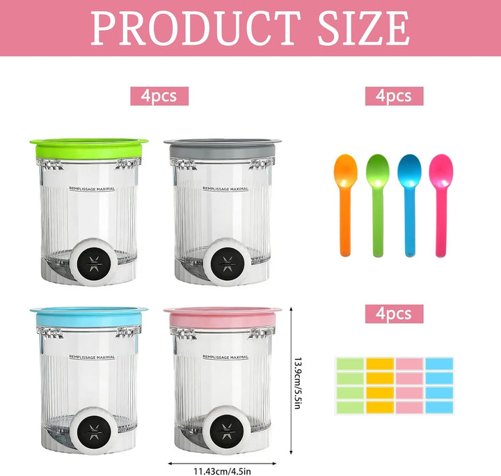 DAZZTIME Behälter für Ninja Creami Deluxe Pints,4 Stück Ersatz für Ninja Creami Deluxe Pints und Dec