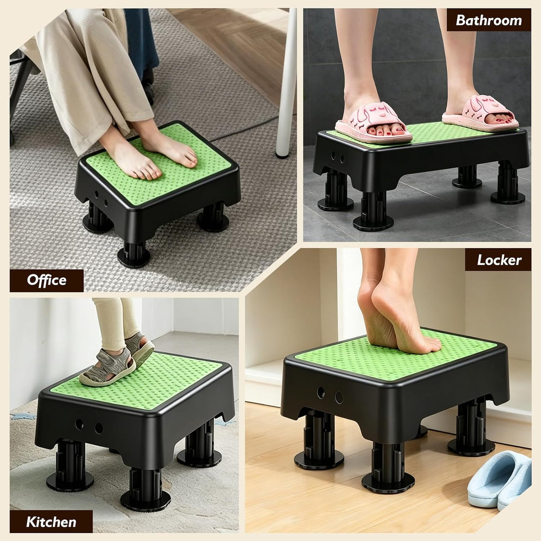 rutschfest Halbstufe: Trittstufe Indoor &amp; Outdoor, 3-Stufige Höhenverstellung, Nachleuchtende Tritts