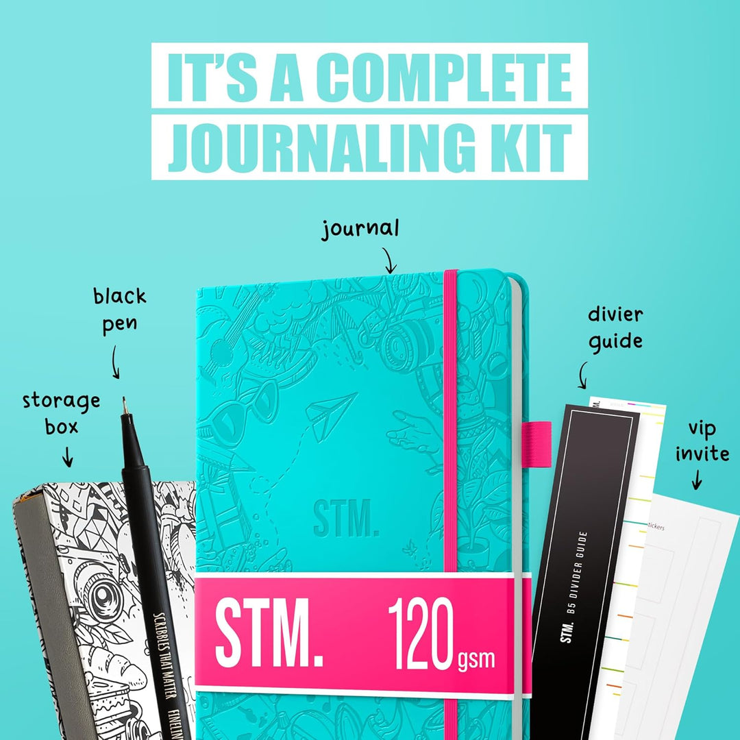 Scribbles That Matter Notizbuch A5 Dotted Bullet Journal Buch und Stift - Gepunktet Notebook A5 - Au