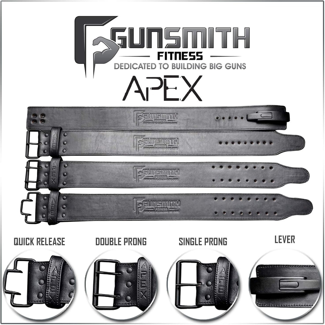 Gunsmith Gewichthebergürtel - Ultra-Premium Handgefertigt Schwarz Gewichtsgürtel für Herren und Dame