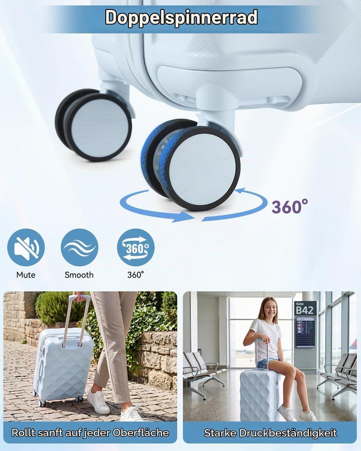 Sea choice Hardschalen Trolley Koffer Set 5tlg. Zwillingsrollen Reisekoffer Enthält 1 Reisetasche un