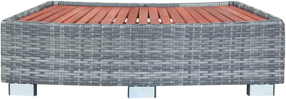 Marche de spa Gris Résine tressée 92 x 45 x 25 cm Grau, Grau
