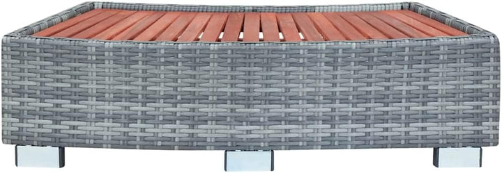 Marche de spa Gris Résine tressée 92 x 45 x 25 cm Grau, Grau