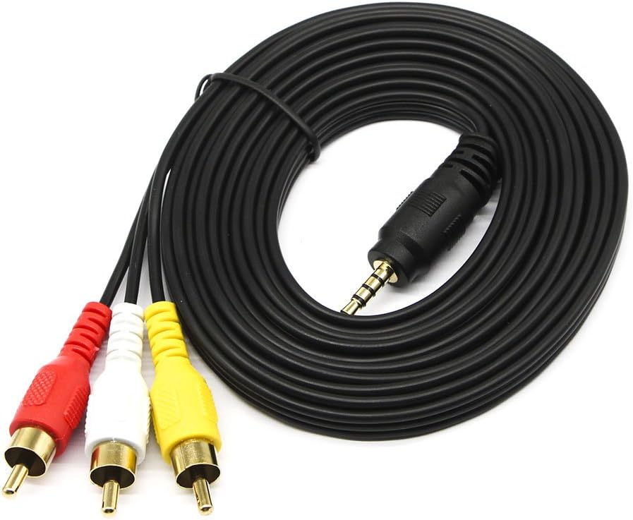QiCheng & LYS Av camcorder video kabel, 3,5 mm Stecker auf 3 RCA Stecker Stereo Audio Video AUX Kabe