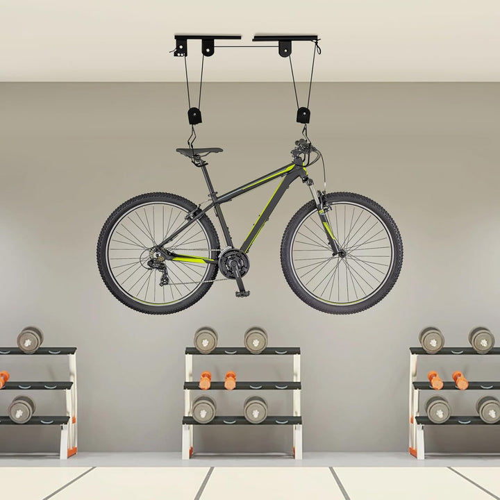 Fahrrad Wandhalterung 60 kg Stahl 1 Set platzsparend für Garage | Beschichtete Haken, 17 cm Hakenlän