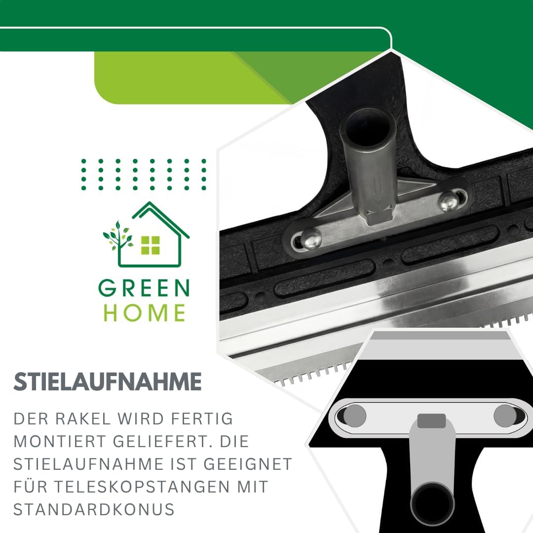Green Home Grossflächenrakel - Stehrakel gezahnt mit Steckvorrichtung - Breite: 560 mm - Inklusive z