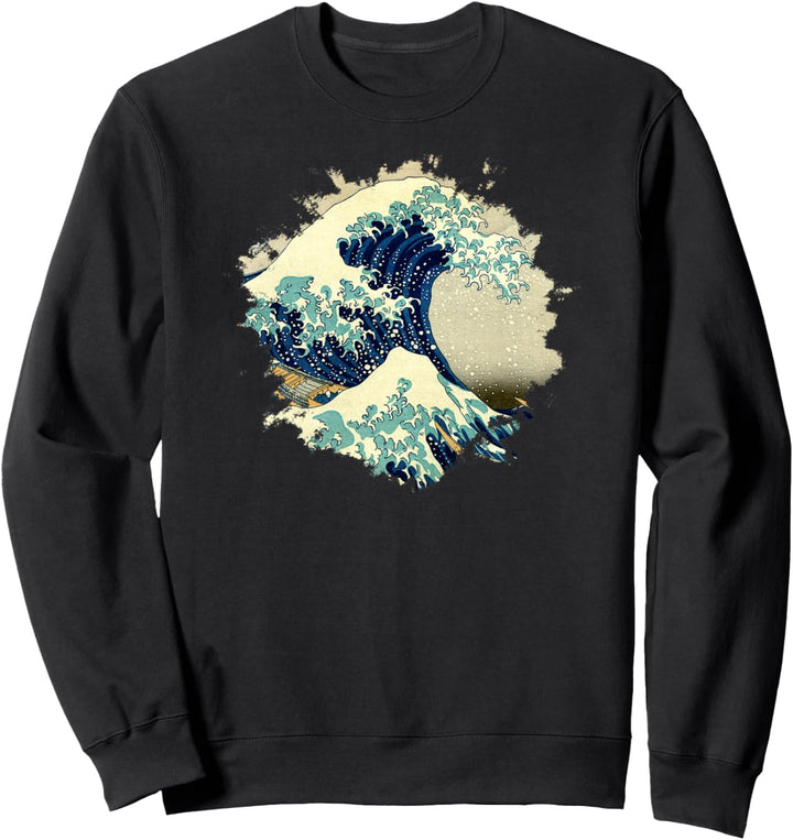Berühmte Japanische Kunst Grosse Welle Remix Hokusai Stilvoll Sweatshirt
