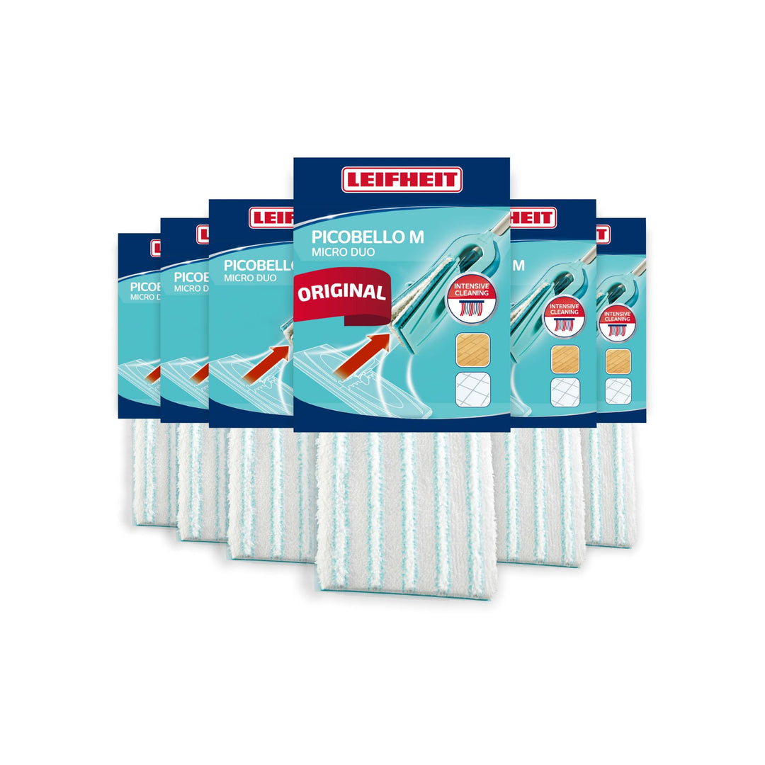 Leifheit Original Wischpad Picobello M Micro Duo Wischbezug für Glatte Böden, Wischer Bezug aus Mikr