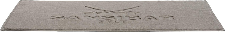 Sansibar Badvorleger Fein-Flor Badteppich Badematte 100% Baumwolle 50x80 cm (50 x 80 cm, Taupe 2er S