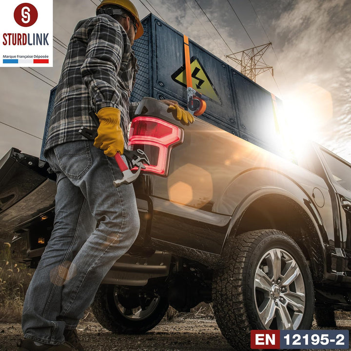 Automatik Spanngurt 5m 35mm mit U Haken 1000kg / 2000kg | Set von 2 Spanngurte Selbstaufrollend | Au