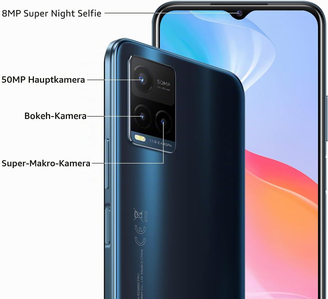 VIVO Y21s 4GB +128GB Smartphone, 50MP Main Camera, 5000mAh Battery, FastCharge with 18W, 8MP Super N
