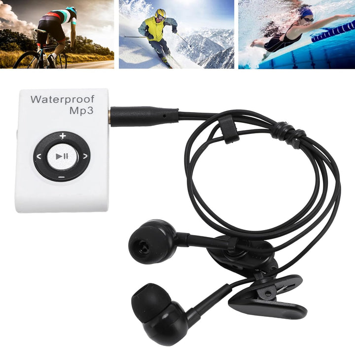 IPX8 wasserdichte MP3 -Player, Musikplayer mit Rückenclip, Eingebaut in 8 GB Speicher, Unterwasser -
