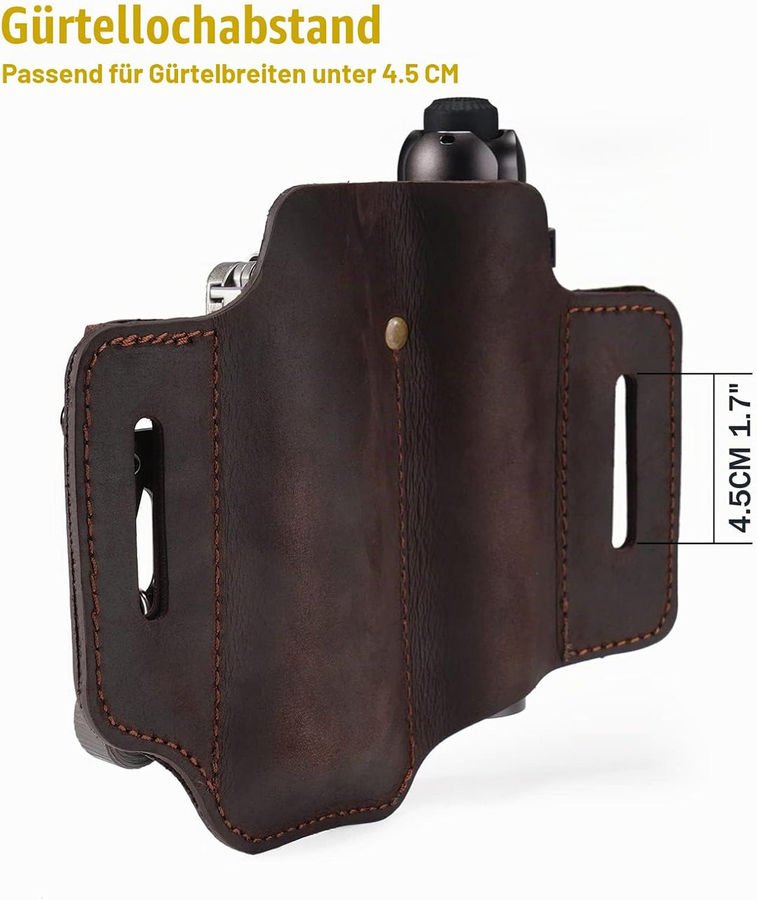 VIPERADE PJ35 EDC Lederscheide Multitool Scheide mit 3 Taschen, Werkzeuge Holster Messer Gürtelschei