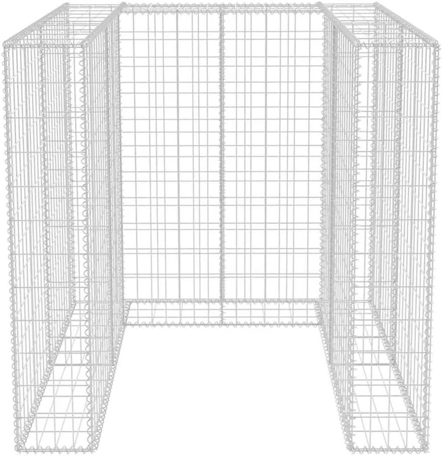 vidaXL Gabione Mülltonnenbox für 1 Tonne U-förmig Stahl 110x100x120cm Müllbox 110 x 100 x 120 cm, 11