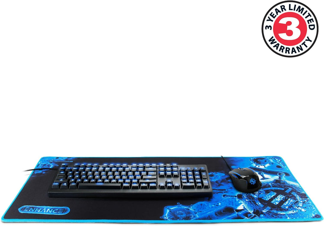 ENHANCE GX-MP2 Extended Gaming Mauspad - XXL Mauspad (80 x 35 cm) Mehrfarbig (Blau/Schwarz), Mehrfar