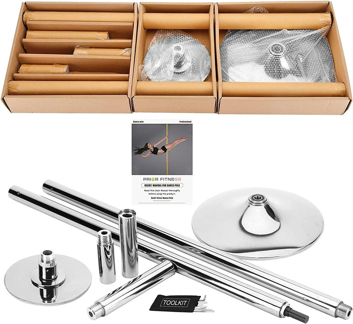 PRIOR FITNESS Tanzstöcke, abnehmbar, 45 mm, für Club, Party, Kneipe, Haus.. silber, silber