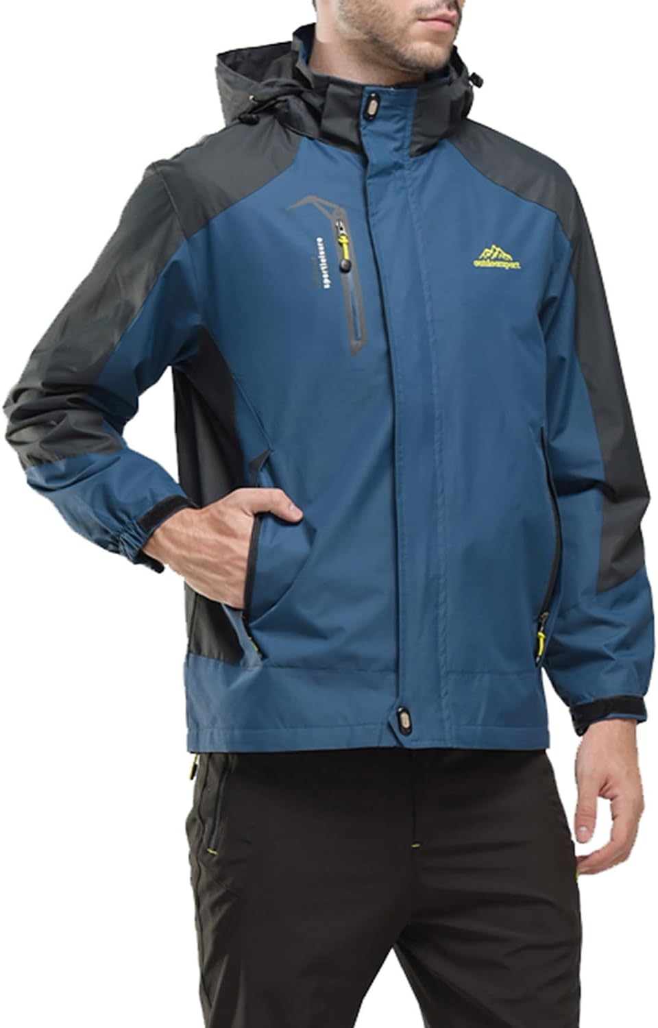 YSENTO Herren Regenjacke Wasserdichte Outdoor Atmungsaktive Wandern Funktionelle Softshell Winddicht