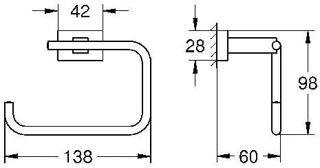 GROHE Essentials Cube - WC-Papierhalter (Metall, Verdeckte Befestigung, langlebige Oberfläche), chro