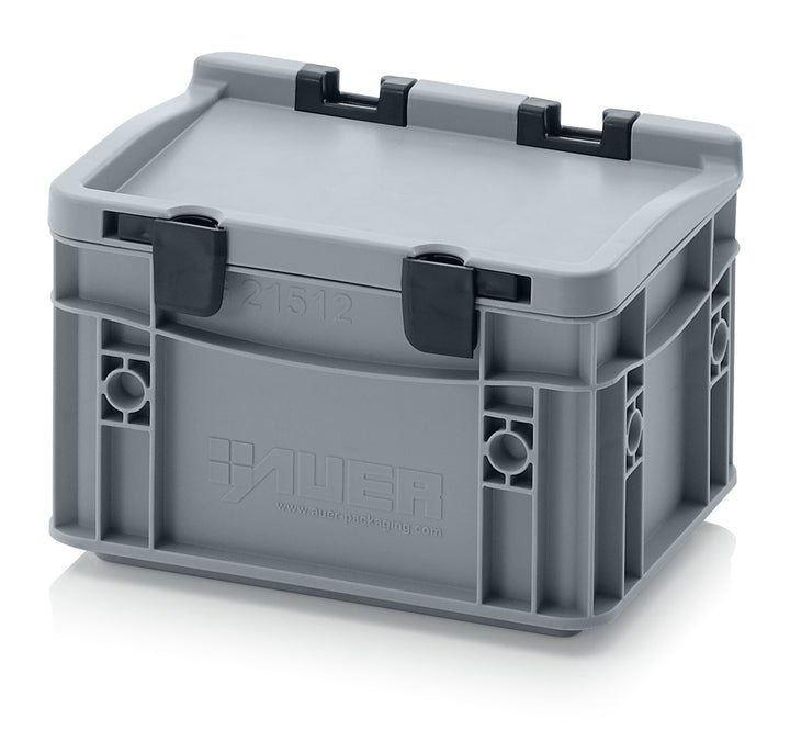 Auer Packaging Eurobehälter-Eurobox 20 x 15 x 13,5 mit Scharnierdeckel inkl. gratis Zollstock