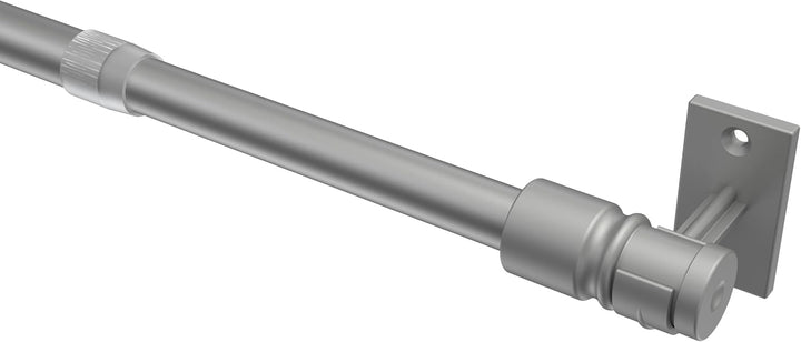 Interdeco Cafehausstangen (2 Stück), Scheibenstangen Silbergrau in 12 mm Ø, Sora, 55-85 cm ausziehba