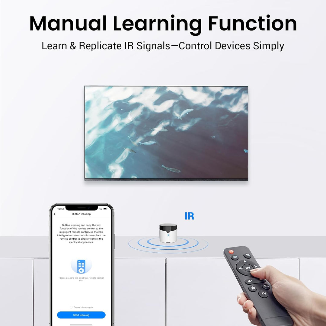 Broadlink RM5plus Universal Infrarot-Fernbedienung, Sprachsteuerung mit Alexa & Google Assistant, WL