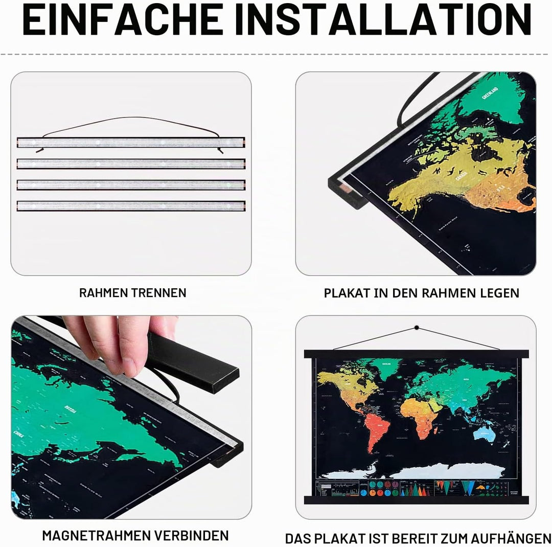 Benjia Magnetisch Posterschiene, Magnet Magnetische Posterrahmen Holz Posterleiste Posterhänger für