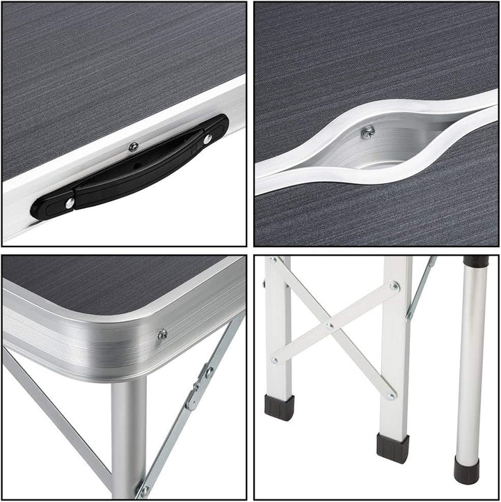 CASARIA® Klapptisch Wetterfest Höhenverstellbar Campingtisch mit Bänken Gartentisch Falttisch 120x60