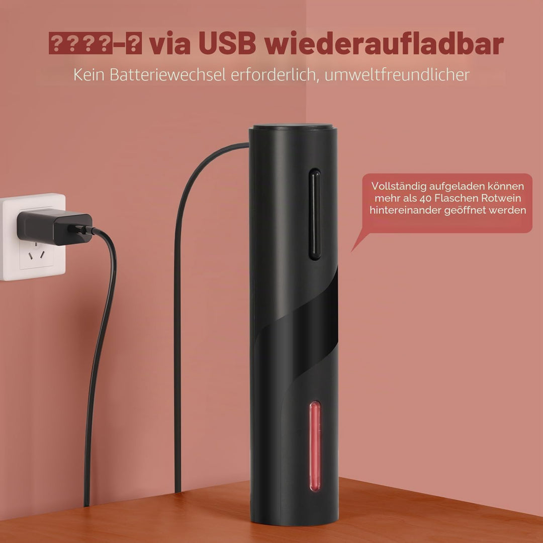 ZOYIDOUX 7 in 1 Wiederaufladbarer elektrischer Weinöffner Geschenkset Elektrischer Korkenzieher mit