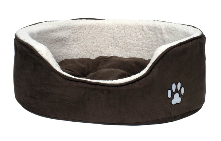 Petface Sams Luxus-Hundekörbchen oval, S Braun S, Braun S