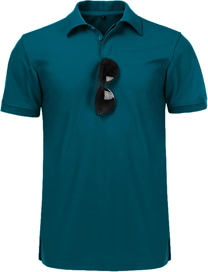 igeekwell Poloshirt Herren Kurzarm Atmungsaktives Golf-Polo-Hemd Summer Poloshirts Männer mit Brille