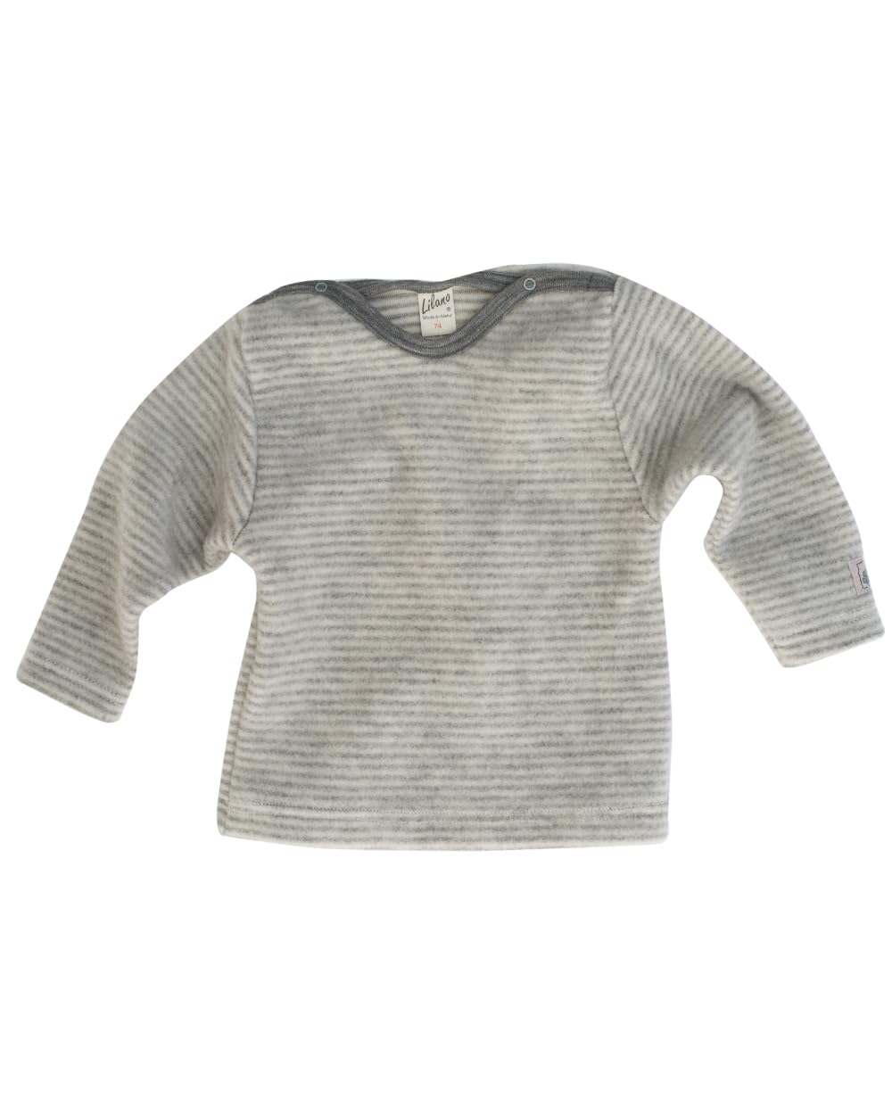 Lilano, Merino Baby Pullover Flausch, 100% Wolle (kbT) 56 Grau / Natur, 56 Grau / Natur