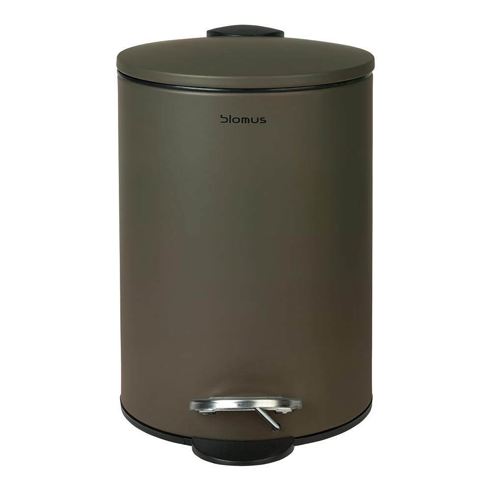blomus -TUBO- Treteimer aus pulverbeschichtetem Stahl, Tarmac, 3L Fassungsvermögen, Smart-Close-Syst
