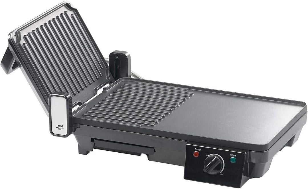 Rosenstein & Söhne Grill: Elektrischer 2in1-Tischgrill mit Kontaktgrill, Grillplatte, 2.000 Watt (El
