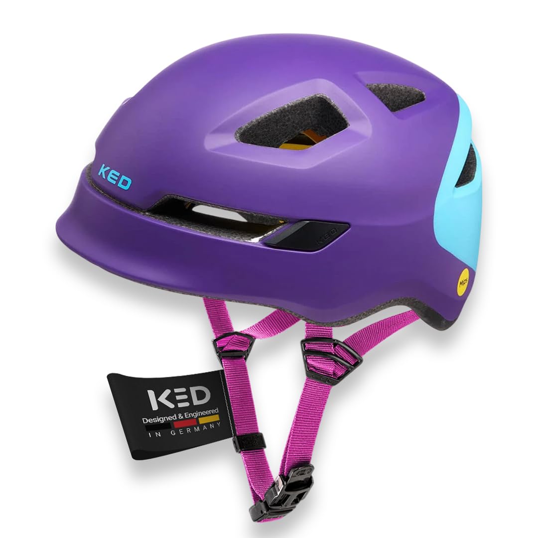 KED Pop MIPS Kinder Fahrrad Helm schwarz/weiss 2023 Violett M (52-56cm), Violett M (52-56cm)