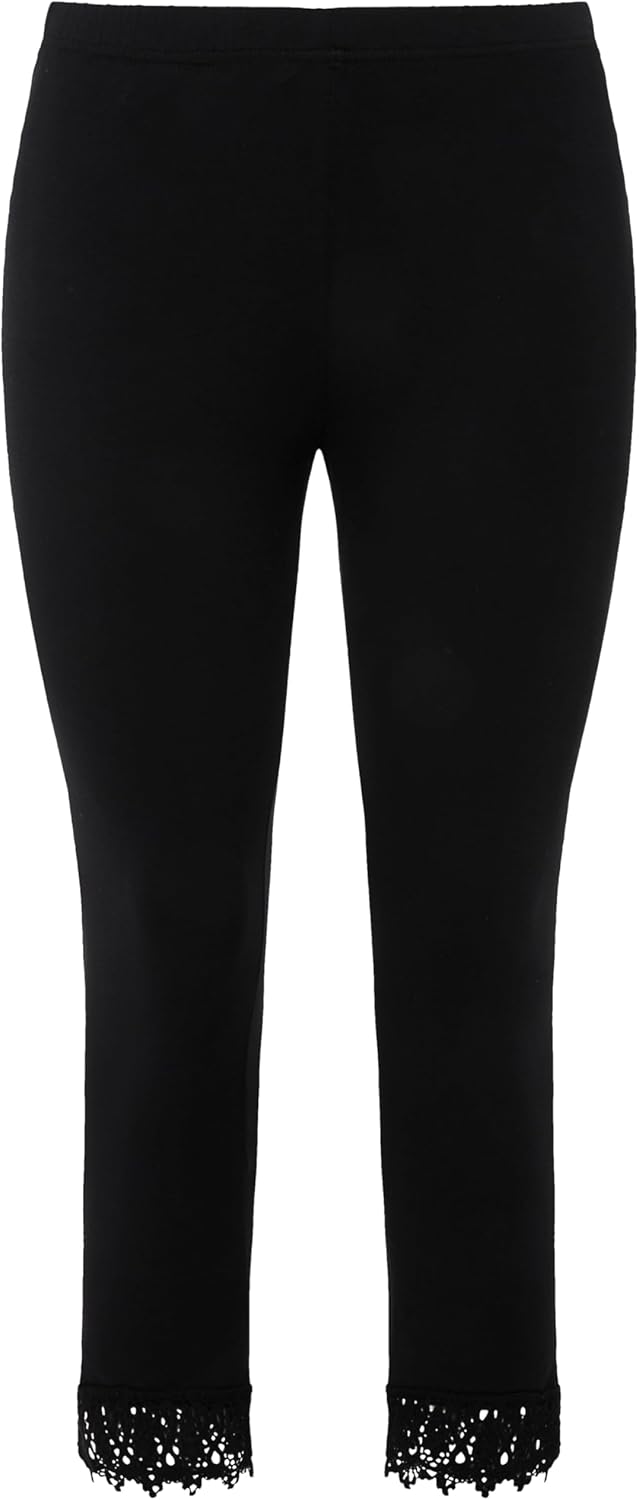Ulla Popken Damen Leggings, Schwarz