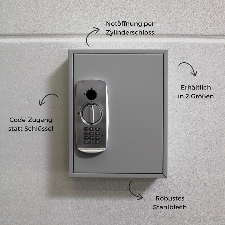 Wedo 10263237 Schlüsselschrank (für 32 Schlüssel, pulverbeschichtetes Stahlblech, mit modernem Elekt