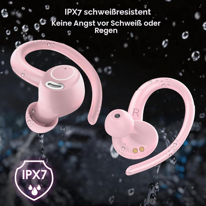 Csasan Bluetooth Kopfhörer Sport, in Ear Kopfhörer Kabellos Bluetooth 5.3 mit Ohrbügel, Hi-Fi Stereo