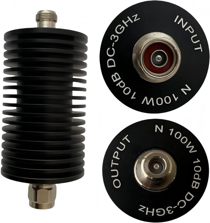 BECEN 100 Watt 10 dB Feste Dämpfung N Typ - 100 W RF Fixed Attenuator 3Ghz 10dB, 10dB